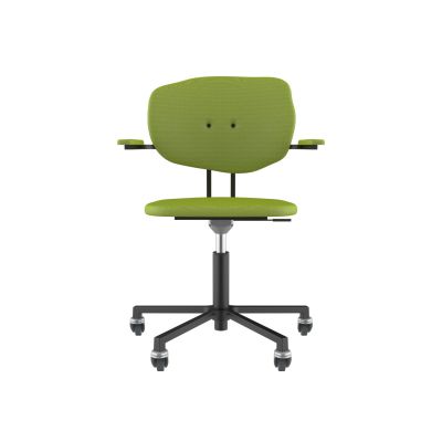 Lensvelt Maarten Baas Office Chair With Armrests Backrest F Fairway Green 020 Black (RAL9005) Soft Wheels
