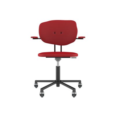 Lensvelt Maarten Baas Office Chair With Armrests Backrest F Grenada Red 010 Black (RAL9005) Soft Wheels