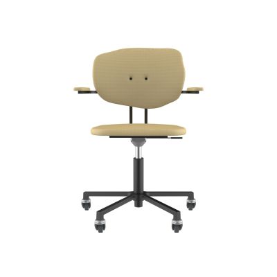 Lensvelt Maarten Baas Office Chair With Armrests Backrest F Light Brown 141 Black (RAL9005) Soft Wheels