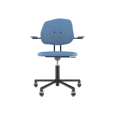 Lensvelt Maarten Baas Office Chair With Armrests Backrest G Blue Horizon 040 Black (RAL9005) Soft Wheels