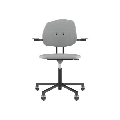 Lensvelt Maarten Baas Office Chair With Armrests Backrest G Breeze Light Grey 171 Black (RAL9005) Soft Wheels