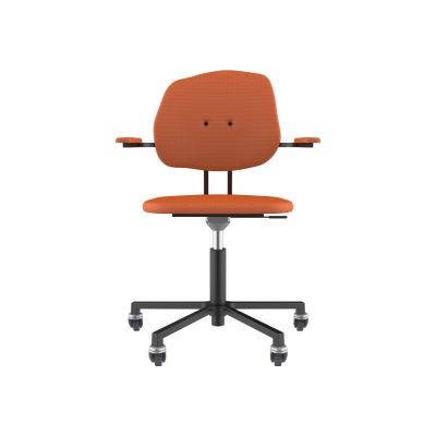 Lensvelt Maarten Baas Office Chair With Armrests Backrest G Burn Orange 102 Black (RAL9005) Soft Wheels