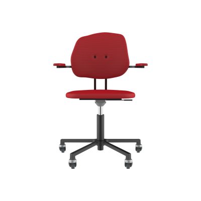 Lensvelt Maarten Baas Office Chair With Armrests Backrest G Grenada Red 010 Black (RAL9005) Soft Wheels