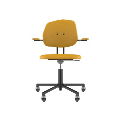 Lensvelt Maarten Baas Office Chair With Armrests Backrest G Lemon Yellow 051 Black (RAL9005) Soft Wheels