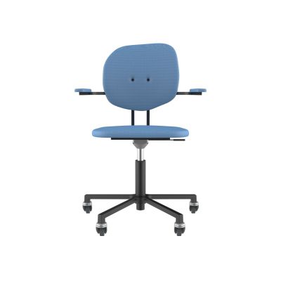 Lensvelt Maarten Baas Office Chair With Armrests Backrest H Blue Horizon 040 Black (RAL9005) Soft Wheels