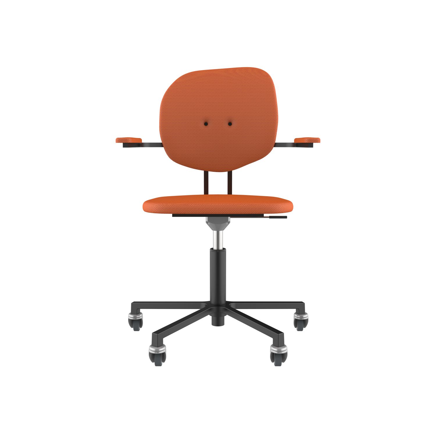 lensvelt maarten baas office chair with armrests backrest h burn orange 102 black ral9005 soft wheels