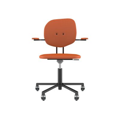 Lensvelt Maarten Baas Office Chair With Armrests Backrest H Burn Orange 102 Black (RAL9005) Soft Wheels