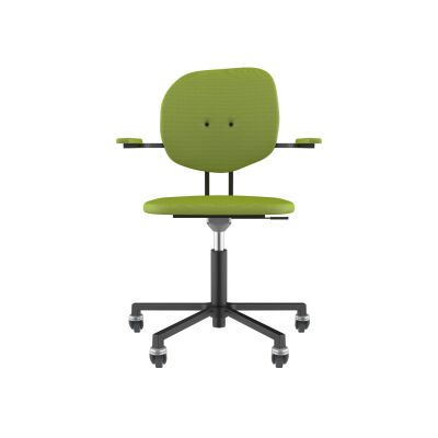 Lensvelt Maarten Baas Office Chair With Armrests Backrest H Fairway Green 020 Black (RAL9005) Soft Wheels