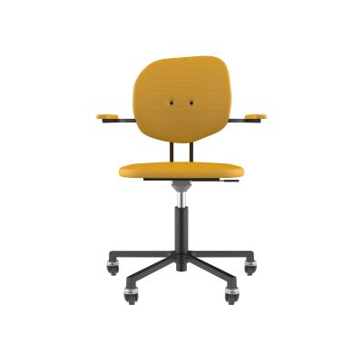 Lensvelt Maarten Baas Office Chair With Armrests Backrest H Lemon Yellow 051 Black (RAL9005) Soft Wheels