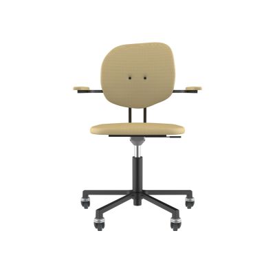Lensvelt Maarten Baas Office Chair With Armrests Backrest H Light Brown 141 Black (RAL9005) Soft Wheels
