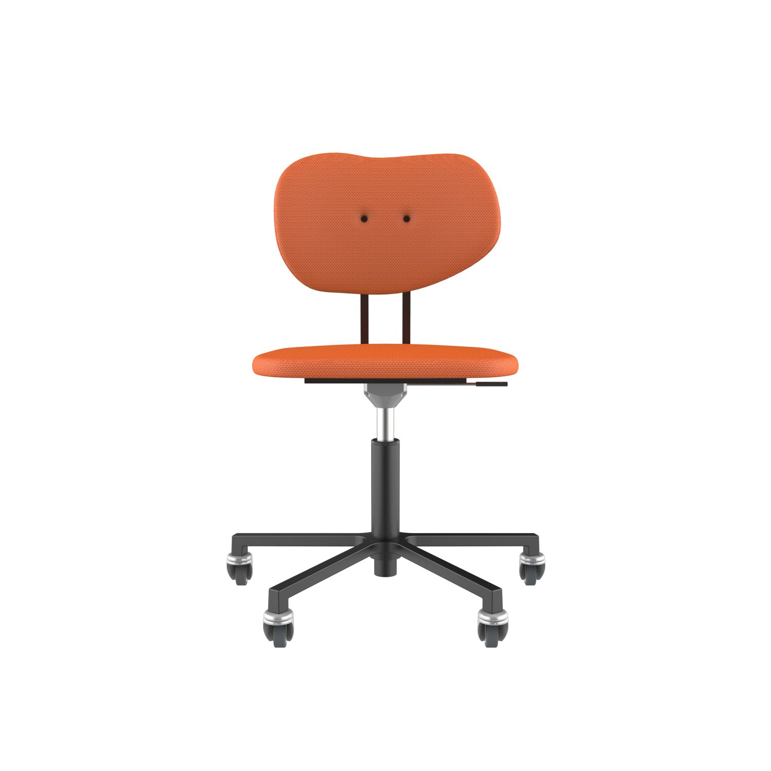 lensvelt maarten baas office chair without armrests backrest b burn orange 102 black ral9005 soft wheels