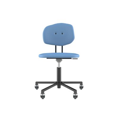 Lensvelt Maarten Baas Office Chair Without Armrests Backrest E Blue Horizon 040 Black (RAL9005) Soft Wheels