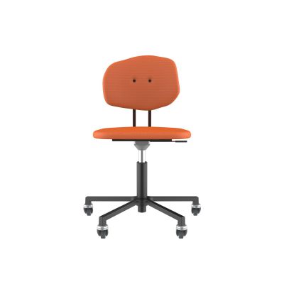 Lensvelt Maarten Baas Office Chair Without Armrests Backrest E Burn Orange 102 Black (RAL9005) Soft Wheels