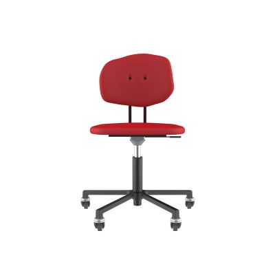 Lensvelt Maarten Baas Office Chair Without Armrests Backrest E Grenada Red 010 Black (RAL9005) Soft Wheels