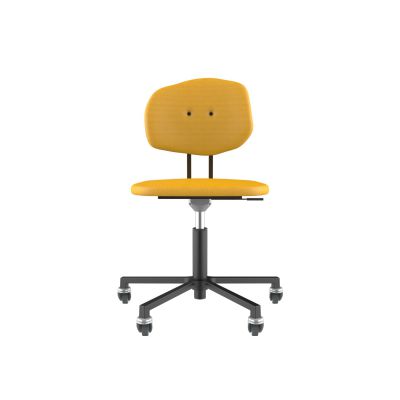 Lensvelt Maarten Baas Office Chair Without Armrests Backrest E Lemon Yellow 051 Black (RAL9005) Soft Wheels