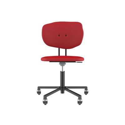 Lensvelt Maarten Baas Office Chair Without Armrests Backrest F Grenada Red 010 Black (RAL9005) Soft Wheels