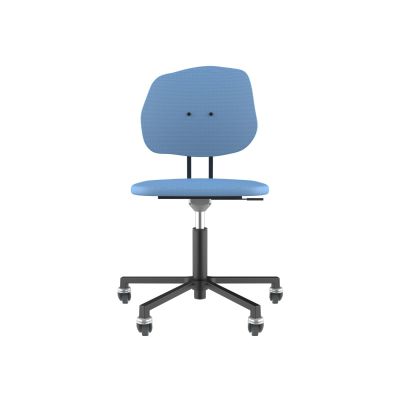 Lensvelt Maarten Baas Office Chair Without Armrests Backrest G Blue Horizon 040 Black (RAL9005) Soft Wheels