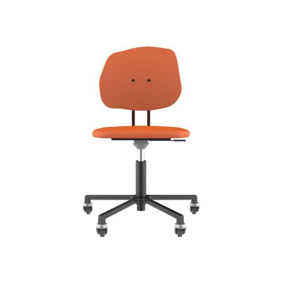 Lensvelt Maarten Baas Office Chair Without Armrests Backrest G Burn Orange 102 Black (RAL9005) Soft Wheels