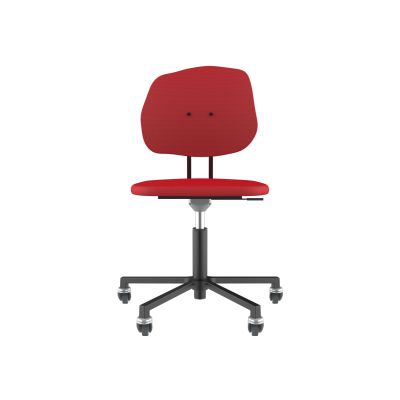 Lensvelt Maarten Baas Office Chair Without Armrests Backrest G Grenada Red 010 Black (RAL9005) Soft Wheels