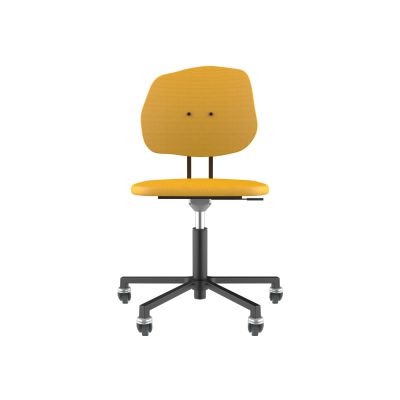 Lensvelt Maarten Baas Office Chair Without Armrests Backrest G Lemon Yellow 051 Black (RAL9005) Soft Wheels