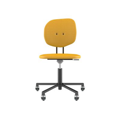 Lensvelt Maarten Baas Office Chair Without Armrests Backrest H Lemon Yellow 051 Black (RAL9005) Soft Wheels
