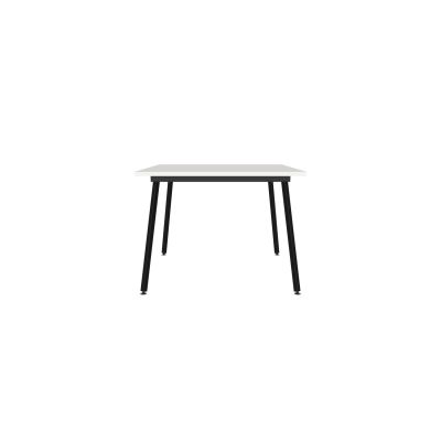 Lensvelt Maarten Baas Table Fixed Height 100x100 Table Top 26 mm - Top: Melamine White - Edge: ABS White - Black  Frame (RAL9005)