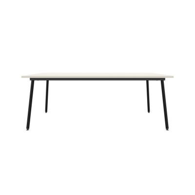 Lensvelt Maarten Baas Table Fixed Height 100x200 Table Top 26 mm - Top: Melamine Boring Grey - Edge: ABS Boring Grey - Black  Frame (RAL9005)