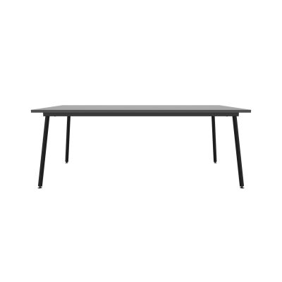 Lensvelt Maarten Baas Table Fixed Height 100x200 Table Top 26 mm - Top: Melamine Black - Edge: ABS Black - Black  Frame (RAL9005)