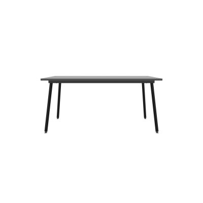 Lensvelt Maarten Baas Table Fixed Height 80x160 Table Top 26 mm - Top: Melamine Black - Edge: ABS Black - Black  Frame (RAL9005)