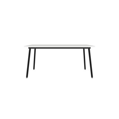 Lensvelt Maarten Baas Table Fixed Height 80x160 Table Top 26 mm - Top: Melamine White - Edge: ABS White - Black  Frame (RAL9005)