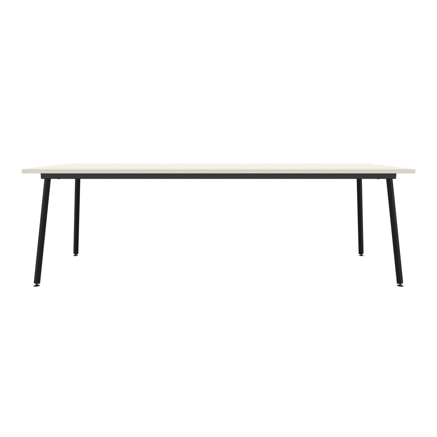 lensvelt maarten baas table fixed height 80x200 table top 26 mm top melamine white edge abs white black frame ral9005