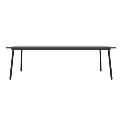 Lensvelt Maarten Baas Table Fixed Height 80x240 Table Top 26 mm - Top: Melamine Black - Edge: ABS Black - Black  Frame (RAL9005)