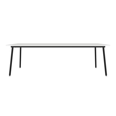 Lensvelt Maarten Baas Table Fixed Height 80x240 Table Top 26 mm - Top: Melamine White - Edge: ABS White - Black  Frame (RAL9005)