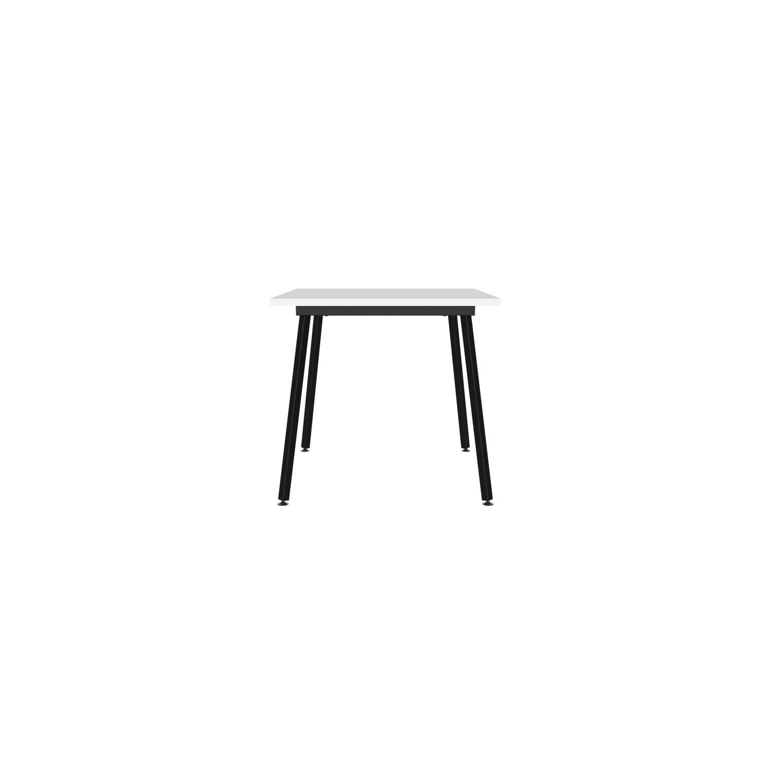 lensvelt maarten baas table fixed height 80x80 table top 26 mm top melamine white edge abs white black frame ral9005
