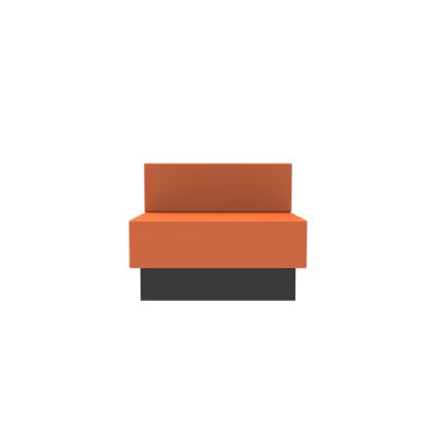 Lensvelt OMA Blocks Lounging Edition Closed Base With Backrest (Full Length) 90 cm Width Burn Orange 102 Black (RAL9005) Hard Leg Ends