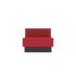 lensvelt oma blocks lounging edition closed base with backrest full length 90 cm width grenada red 010 black ral9005 hard leg ends