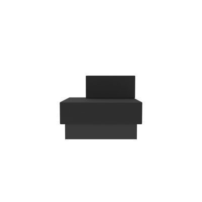 Lensvelt OMA Blocks Lounging Edition Closed Base With Backrest (Left) 90 cm Width Havana Black 090 Black (RAL9005) Hard Leg Ends