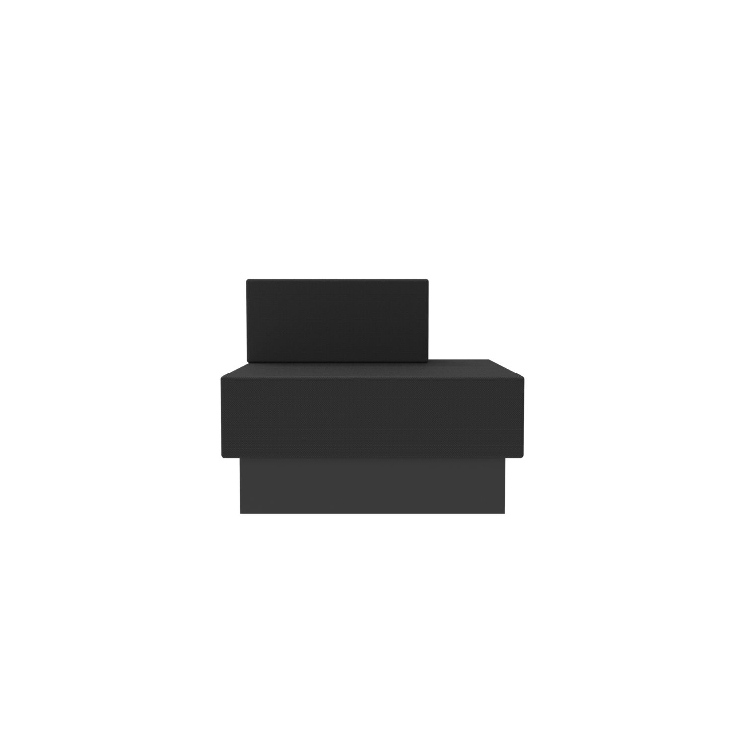 lensvelt oma blocks lounging edition closed base with backrest right 90 cm width havana black 090 black ral9005 hard leg ends