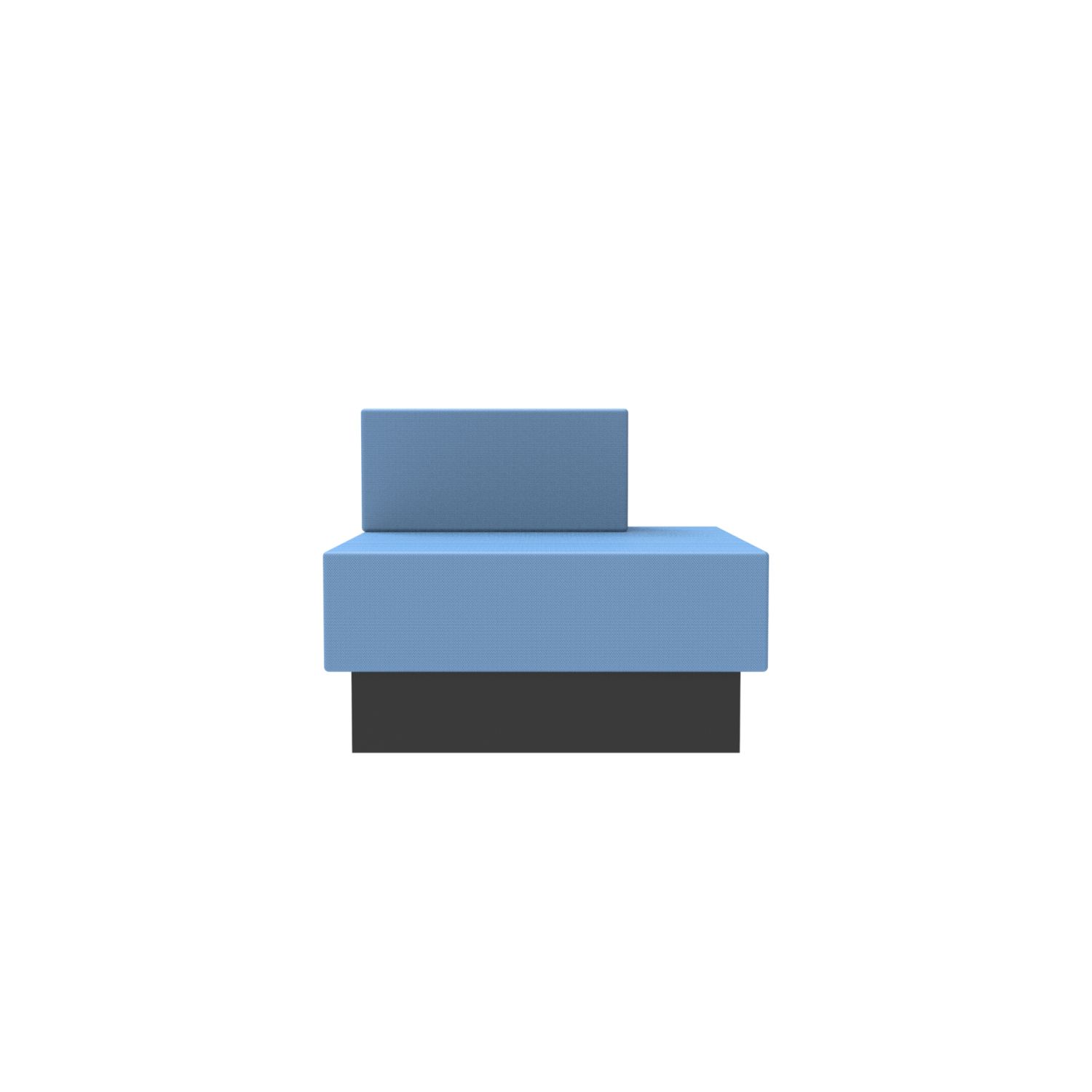 lensvelt oma blocks lounging edition closed base with backrest right 90 cm width blue horizon 040 black ral9005 hard leg ends