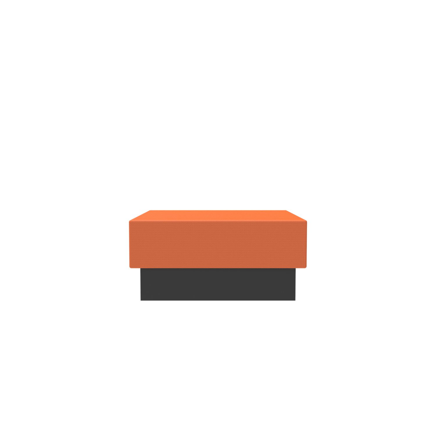 lensvelt oma blocks lounging edition closed base without backrest 90 cm width burn orange 102 black ral9005 hard leg ends