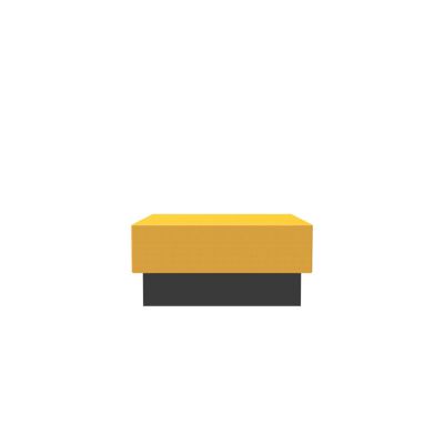 Lensvelt OMA Blocks Lounging Edition Closed Base Without Backrest 90 cm Width Lemon Yellow 051 Black (RAL9005) Hard Leg Ends
