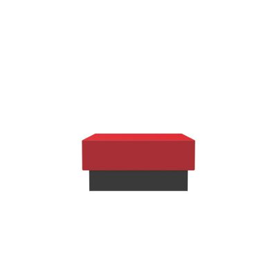 Lensvelt OMA Blocks Lounging Edition Closed Base Without Backrest 90 cm Width Grenada Red 010 Black (RAL9005) Hard Leg Ends