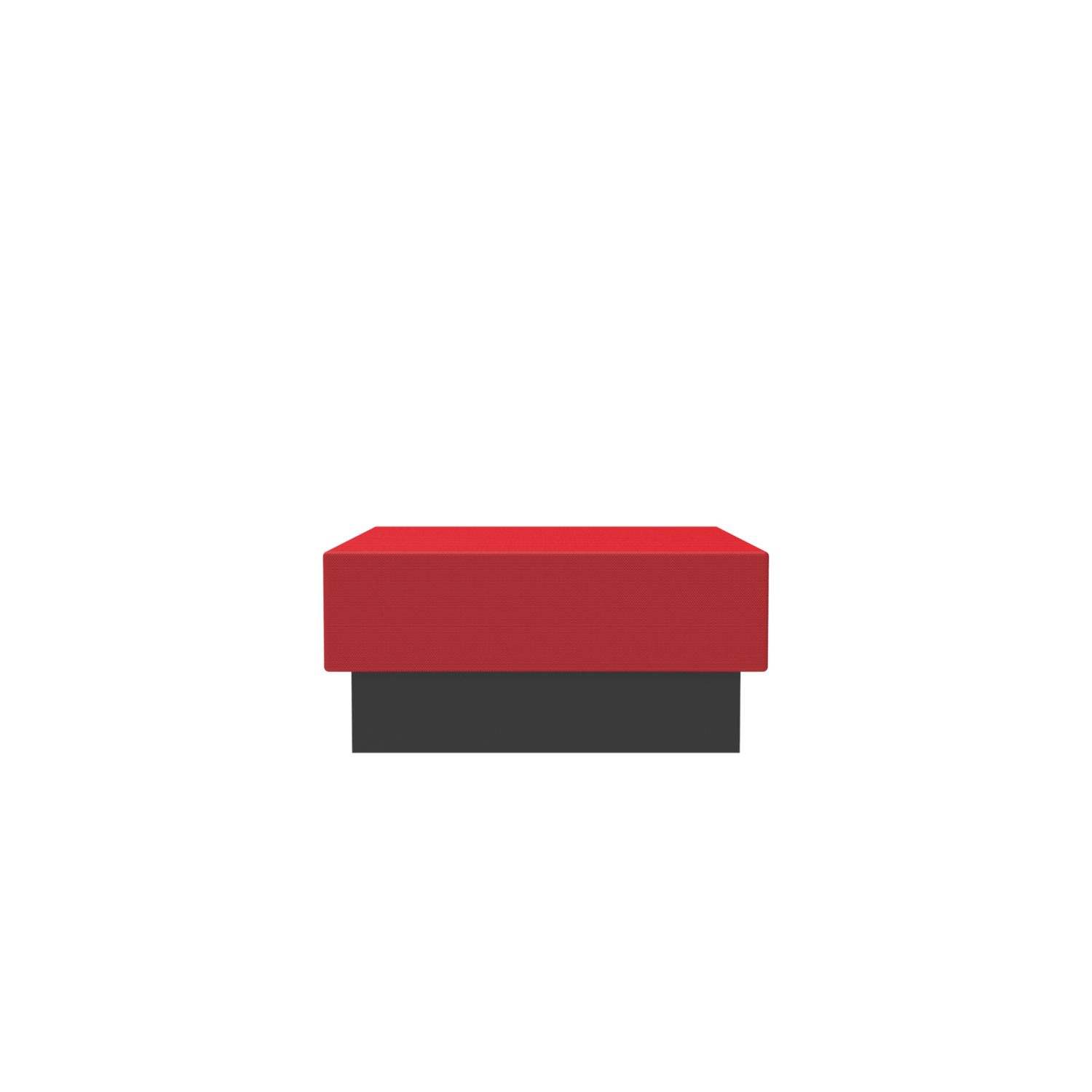 lensvelt oma blocks lounging edition closed base without backrest 90 cm width grenada red 010 black ral9005 hard leg ends