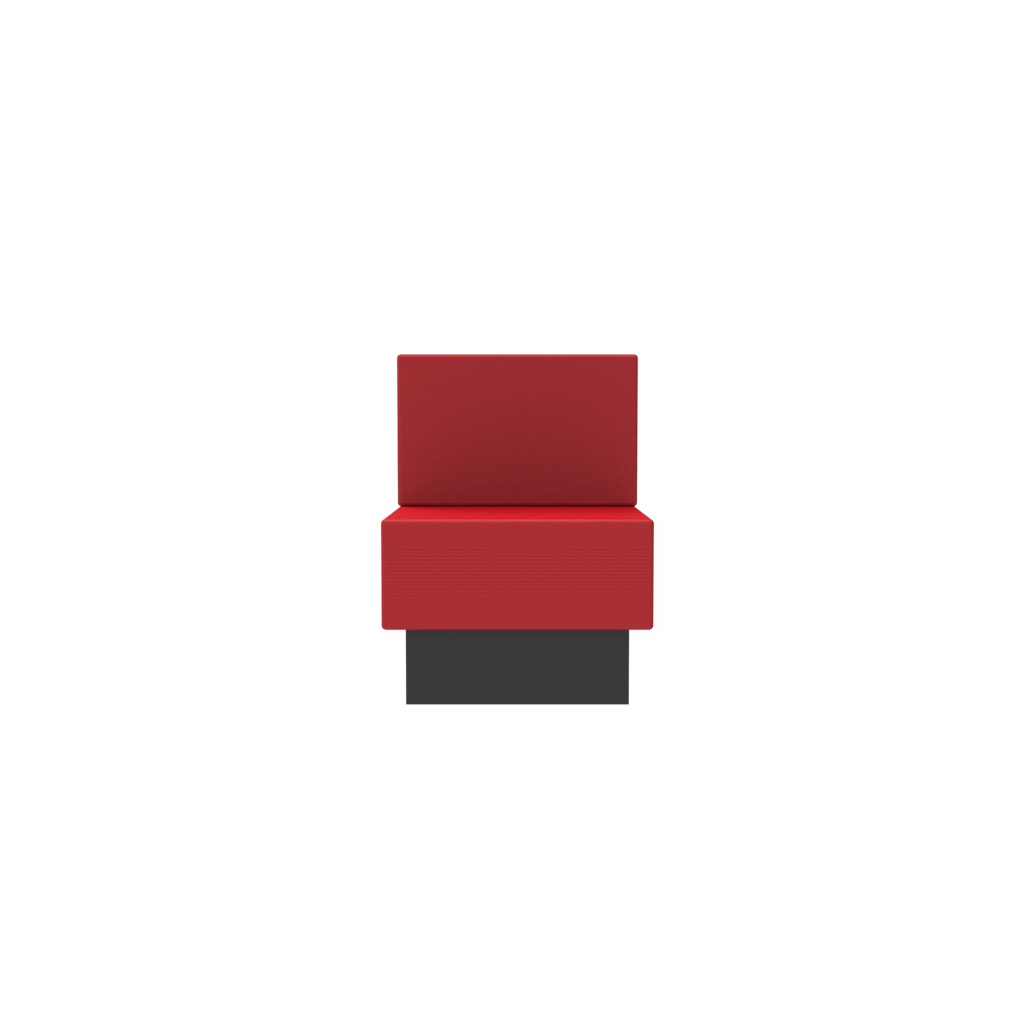 lensvelt oma blocks relaxing edition closed base with backrest full length 60 cm width grenada red 010 black ral9005 hard leg ends