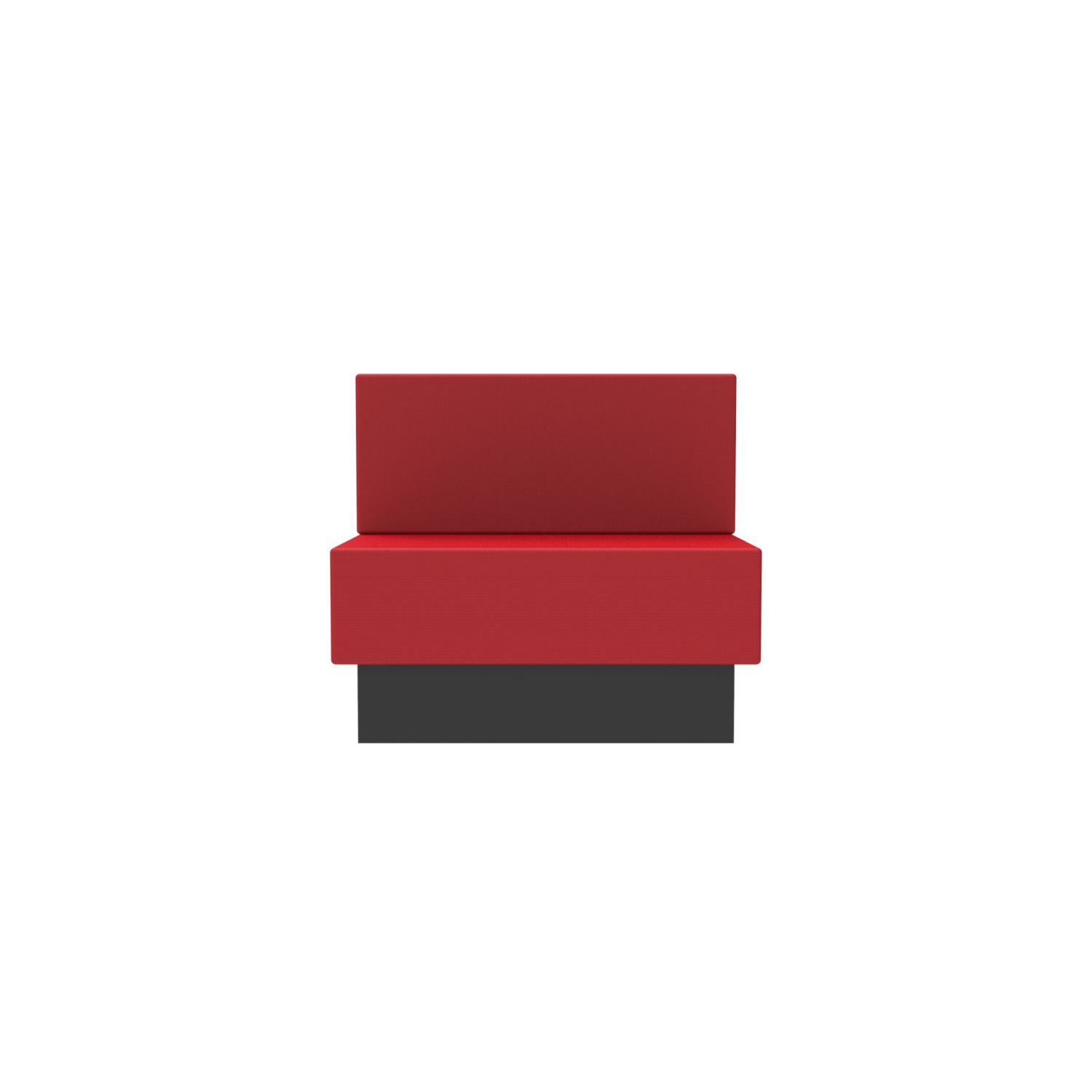 lensvelt oma blocks relaxing edition closed base with backrest full length 90 cm width grenada red 010 black ral9005 hard leg ends