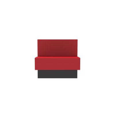 Lensvelt OMA Blocks Relaxing Edition Closed Base With Backrest (Full Length) 90 cm Width Grenada Red 010 Black (RAL9005) Hard Leg Ends