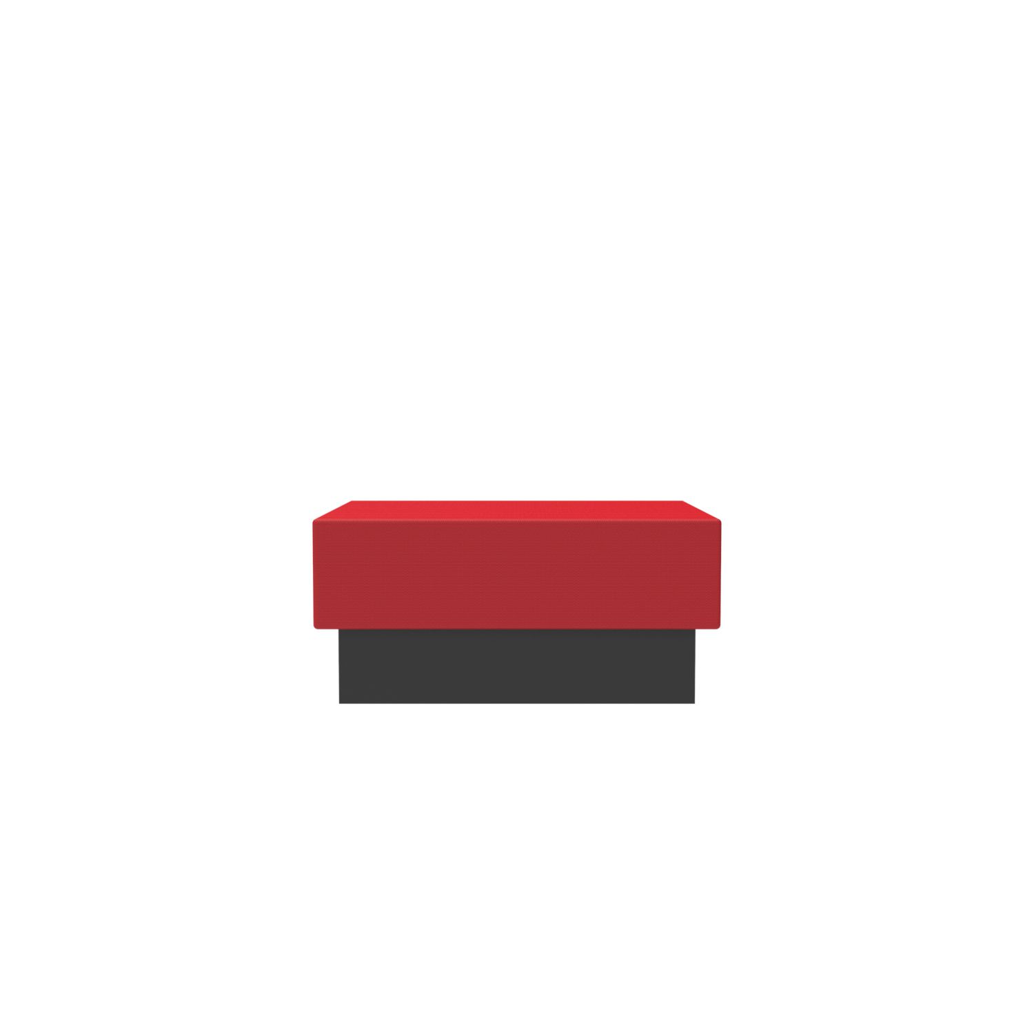 lensvelt oma blocks relaxing edition closed base without backrest 90 cm width grenada red 010 black ral9005 hard leg ends