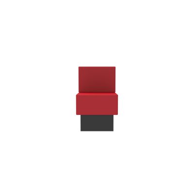 Lensvelt OMA Blocks Seating Edition Closed Base With Backrest (Full Length) 50 cm Width Grenada Red 010 Black (RAL9005) Hard Leg Ends