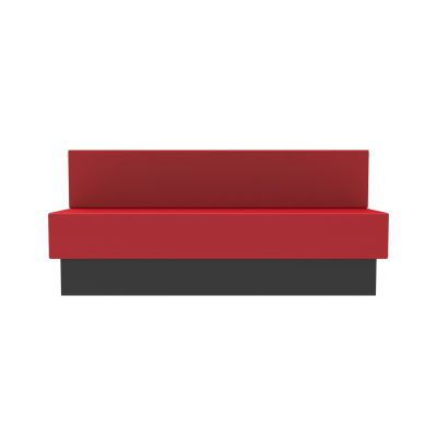 Lensvelt OMA Blocks Seating Edition Closed Base With Backrest (Full Length) 180 Width Grenada Red 010 Black (RAL9005) Hard Leg Ends