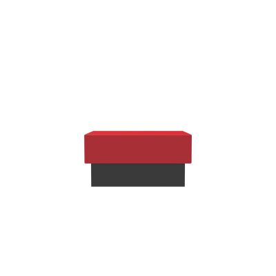 Lensvelt OMA Blocks Seating Edition Closed Base Without Backrest 90 cm Width Grenada Red 010 Black (RAL9005) Hard Leg Ends